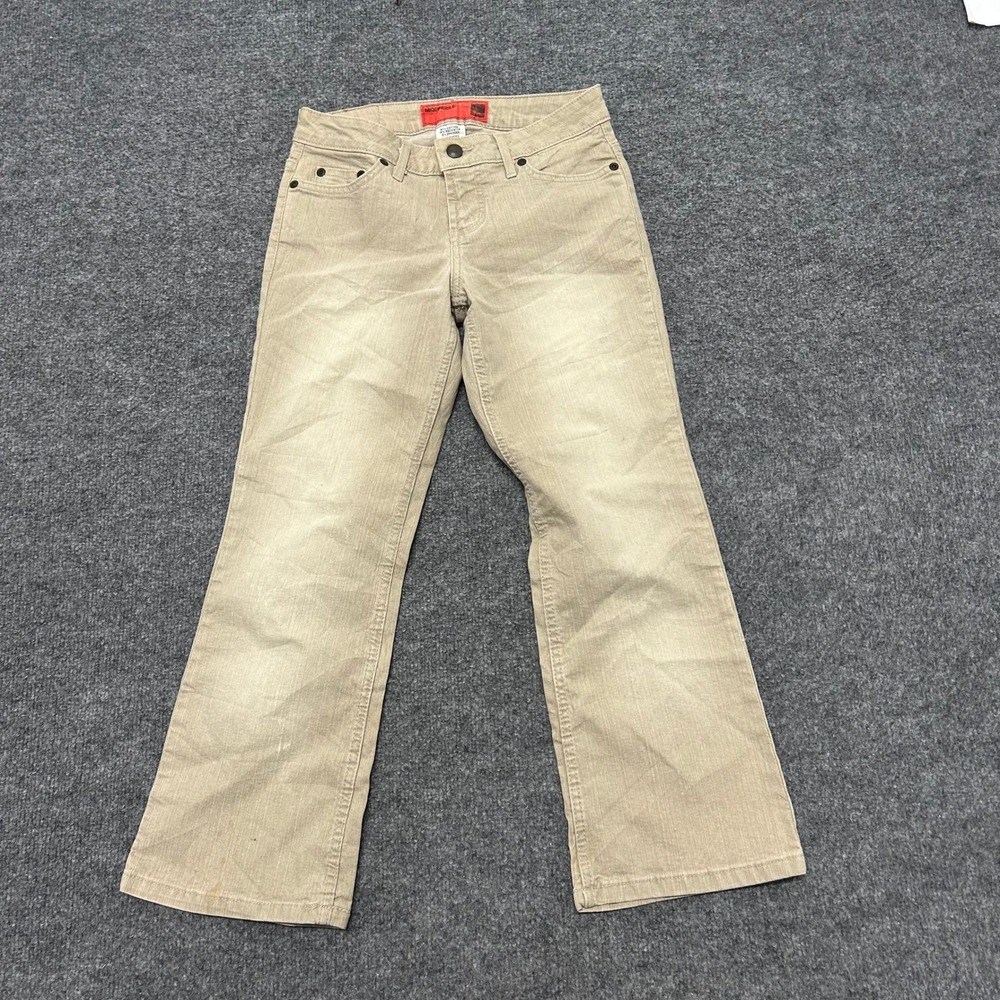 Mossimo Pants Womens Size 1 Tan Corduroy Bootcut Low Rise Stretch Casual Flawed